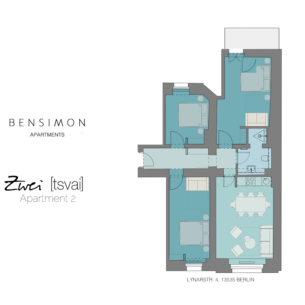 Apartment mit drei Schlafzimmern